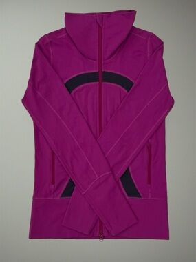 🚴🏼‍♀️ Lululemon In Stride Jacket~Women’s Sz 4~Fuchsia w/ Large Black Logo